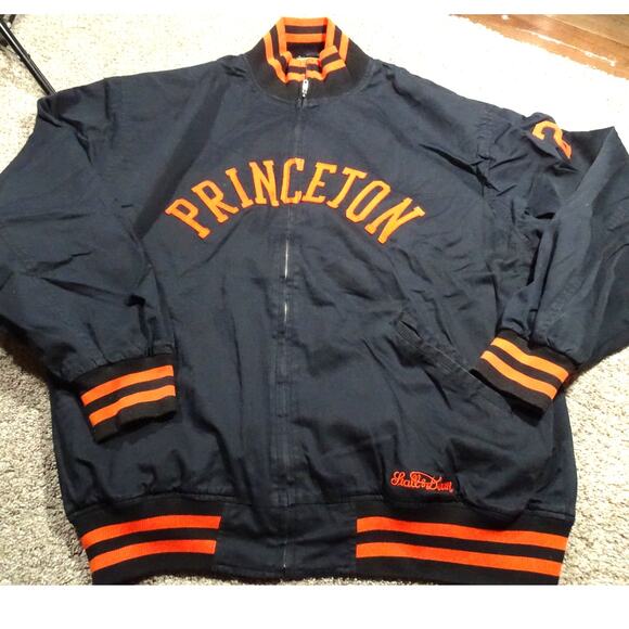 Princeton Varsity Jacket 4XL Stall & Dean Black Orange Ivy League College - Picture 1 of 8